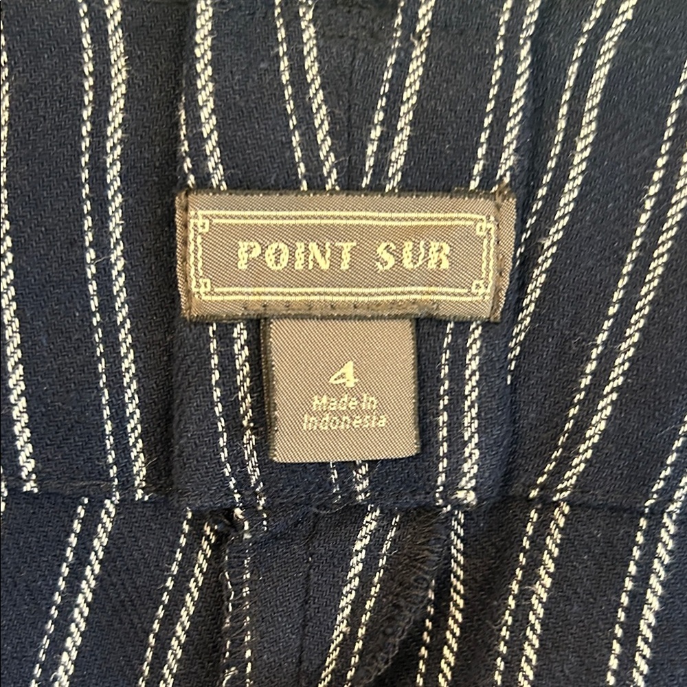 Point Sur Navy Striped Wide Leg Women's Pants size 4 - Picture 5 of 11